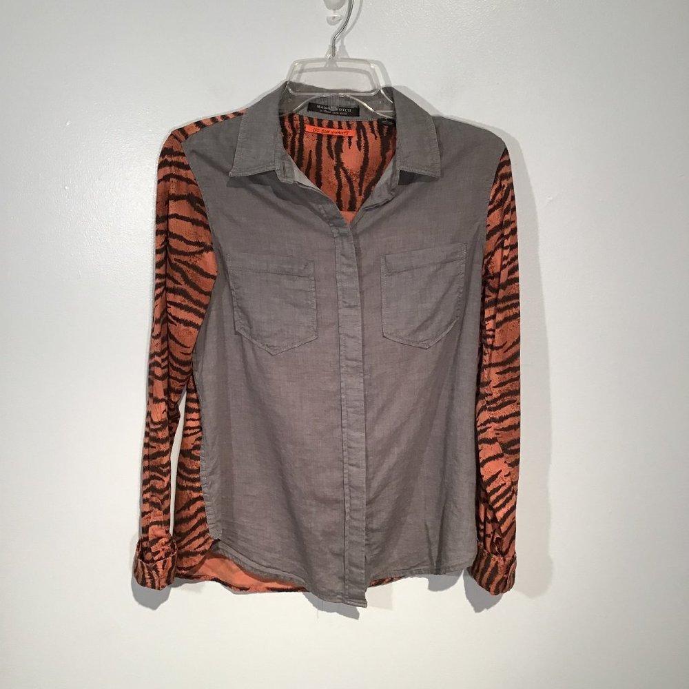 Maison Scotch La Femme Selon Marie Button Down Shirt Size 1 - Picture 7 of 13